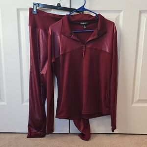 Burgundy Women's Activewear Set Size L